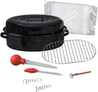 19" Oval Roaster Set With Lid, Rack, Thermometer & Baster Included New. Price: $154.99.