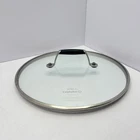 Calphalon Clear Glass Replacement Lid 10" Pot Pan Cover Stainless Steel Rim Used. Price: $24.99.
