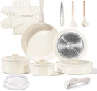 Ceramic Cookware Set Toxic With Detachable Handles, Healthy Nonstick Pans New. Price: $102.99.