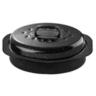 13INCH Roasting Pan, Enamel On Steel, Black Covered Oval Roaster With Lid, New. Price: $35.41.