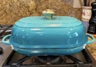 Le Creuset Oval Bread Oven 1.5 Qt Riviera Teal Cast Iron France Baker Pan New. Price: $289.99.