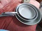 Tramontina Tri-ply Clad Fry Pan Set 3PC 8" 10" 12" Ceramic Nonstick Used. Price: $39.99.