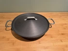 Vintage Calphalon 1383 Commercial 13" Hard Anodized Aluminum Paella Pan Used. Price: $35.00.