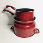Paula Deen Red Speckled Cookware Lot 3QT 6QT Pot 9 Inch Skillet Nonstick Lids Used. Price: $49.99.