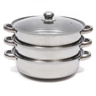 3-TIER Stainless Steel Steamer Steaming Glass Lid Cooker Pot Set Cookware New. Price: $36.55.