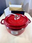 Staub 3.9 Quart Cast Iron Round Cocotte Cherry Red Dutch Oven 1102406 New. Price: $194.99.