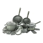 Thyme & Table 12-PIECE Ceramic Non-stick Cookware Set Granite Collection Moss New. Price: $92.00.