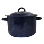 6QT Blue Speckled Enamel Stock Pot With Lid, Traditional Mexican Cookware New. Price: $5.99.