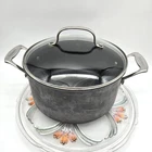 Cuisinart 6 Qt Stock Pot With Glass Cover #22418 Andonized Used. Price: $26.95.