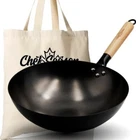 Chefseason Carbon Steel Wok 12.6" Flat Bottom Large Pre-seasoned & Coatless Ap New. Price: $52.19.