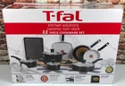 T-fal Kitchen Solutions Ceramic 22 Piece Cookware Set Black Pans Skillets New. Price: $99.99.