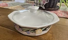 Mikasa Fire & Ice Charisma Black Floral Casserole Bowl Dish With Lid AA004 Used. Price: $12.00.