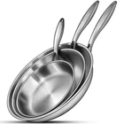 Ewfen Tri-ply Stainless Steel Frying Set, 8 /10 /12 Cooking Pans, Pfoap... New. Price: $89.11.