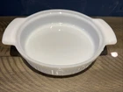 Vintage Fire Anchor Hocking 1429 Round 1QT Milk Glass Ribbed Casserole Dish Used. Price: $9.95.