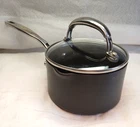 Technique Cookware Saucepan 2 Pour Pot Hard-anodized Nonstick 1QT W/glass Lid Used. Price: $18.00.