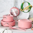 Greenpan Nova 10-PIECE Ceramic Nonstick Cookware Set, Pots & Pans, Coral, New. Price: $279.49.