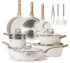 Carote 21 Pcs Pots And Pans Set, Nonstick Cookware Sets, White Granite Induction New. Price: $110.00.