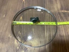 Farberware 12" Glass Round Metal Rim Replacement Lid Rectangular Black Handle Used. Price: $16.50.