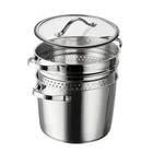 Tramontina 8QT Stainless Steel Tri-ply Base Multicooker Pot With Pasta Insert New. Price: $54.95.