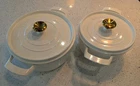 Tramontina 4-QUART & 6-QUART Enameled Cast Iron Round Dutch Oven 2-PACK, White Used. Price: $85.00.