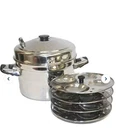 Tabakh Stainless Steel Idli Cooker With 4-RACK Idly Stand & Multi Purpose Plate Open. Price: $45.00.