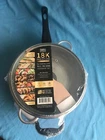 Iko 4-PIECE Non-stick 3.5 Qt. Black Saut Pan With Lid, Steamer Basket & Spatula New. Price: $26.00.