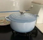 Le Creuset Cocotte Risotto 20CM 7.9IN 2.4L Coastal Blue Enamel Cast Iron Pot Used. Price: $239.00.