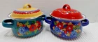 Pioneer Woman Dazzling Dahlia 1 Qt Mini Dutch Ovens Set Of 2 W/ Enamel Finish Used. Price: $19.97.