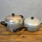 Vintage Wear Ever Hallite Aluminum Set 6 Qt 3.5 Pots With Lids Usa Mcm Used. Price: $49.99.