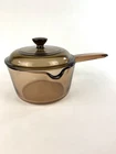 Vintage Vision Pyrex Corningware Amber 1L Glass Cooking Pot W/ Spout And Lid Usa Used. Price: $23.99.