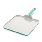Greenlife Soft Grip Healthy Ceramic Nonstick, 11" Griddle Pan, Turquoise New. Price: $74.99.