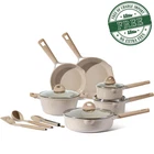 Carote Ceramic Nonstick Pots & Pans Set, 13 Pieces Kitchen Cookware Sets, Taupe New. Price: $67.15.