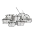 Viking 13-PIECE Tri-ply Stainless Steel Cookware Set With Glass Lids New. Price: $421.04.