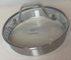 Calphalon Strainer Lid Tempered Glass & Stainless Replacement 5 3/8" Diameter Used. Price: $9.99.