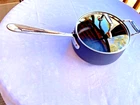 All-clad 3.5 Qt Saucepan Pot Metalcrafters Cookware 3.3L Two Handle & Lid Used. Price: $35.00.