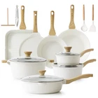 Nonstick Ceramic Cookware Set 23 Pcs Pots Pans White SA07 Sensarte Toxic Pfas New. Price: $259.99.