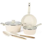 Gibson Home Plaza Cafe 7 Piece Forged Aluminum Cookware Set Linen New. Price: $80.25.
