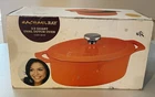 Rachael Ray 3.5 Qt Oval Cast Iron Enamel Dutch Oven W/ Lid Orange New. Price: $59.95.