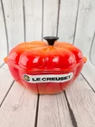 Creuset 2 Qt Enameled Cast Iron Pumpkin Cocotte Dutch Oven Flame New. Price: $195.00.