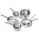 All-in-one 10-PIECE Stainless Steel Cookware Set, Frying Pans, Saucepans Silver New. Price: $89.99.