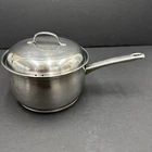 Vintage Belgique Stainless Steel 3.5 Quart Pot & Vented Lid Made Belgium Used. Price: $34.00.