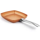 Non-stick Copper Square Frying Pan, 9.5" Chef Skillet With Ceramic Coating, O... New. Price: $50.71.