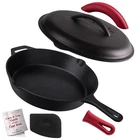 Cuisinel Cast Iron Skillet With Lid 12"-INCH Pre-seasoned Covered Frying Pan New. Price: $89.44.