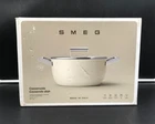 Smeg Non-stick 9.5" Casserole (red) Dishwasher & Oven Safe W/ Lid In Box New. Price: $224.00.