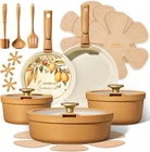 Carote 20PCS Ceramic Cookware Set With Detachable Handles, Pots Pans Non New. Price: $53.00.