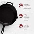 Cuisinel Cast Iron Skillets Set Pre-seasoned 2-PIECE Pan 10" 12" Pack Black Used. Price: $48.02.
