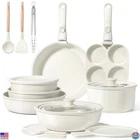 21-PIECE Nonstick Ceramic Cookware Set, Detachable Handle, Induction Safe New. Price: $139.98.
