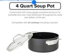 Viking Hard Anodized Nonstick 4 Qt Stock Pot With Lid, Black New. Price: $129.99.