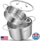 Lolykitch Tri-ply Stainless Steel 5 Qt Stock Pot Steamerinduction Cooking New. Price: $66.71.