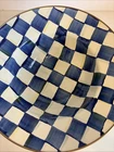 New Mackenzie Childs Royal Check Serving Bowl Hand-painted Blue White. Price: $79.95.